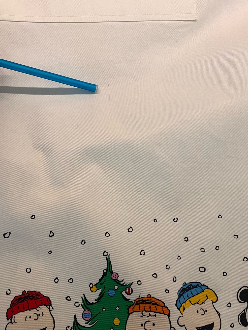 Peanuts Christmas Themed Off-White Apron from The Vermont Country Store - Picture 7 of 7